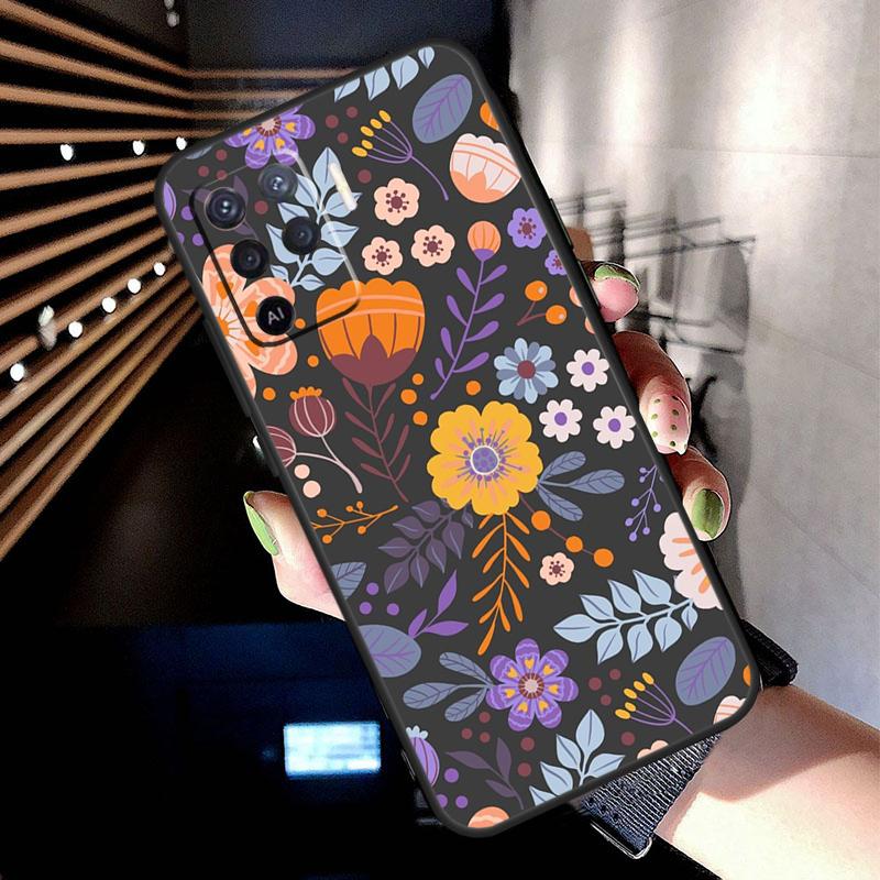 Floral Charm Secret Garden Case For Oppo A5 Pro A15 A17 A57 A77 A18 A38 A58 A78 A98 A94 A74 A54 A16 A76 A96 A40 A60 A80