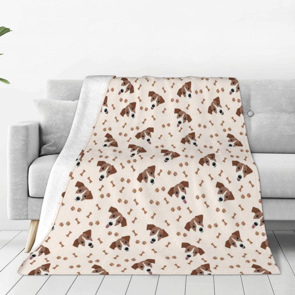 Custom Jack Russell Terrier Funny Love Blanket Warm Fleece Soft Flannel Pet Throw Blankets For Bedroom Couch Travel Autumn
