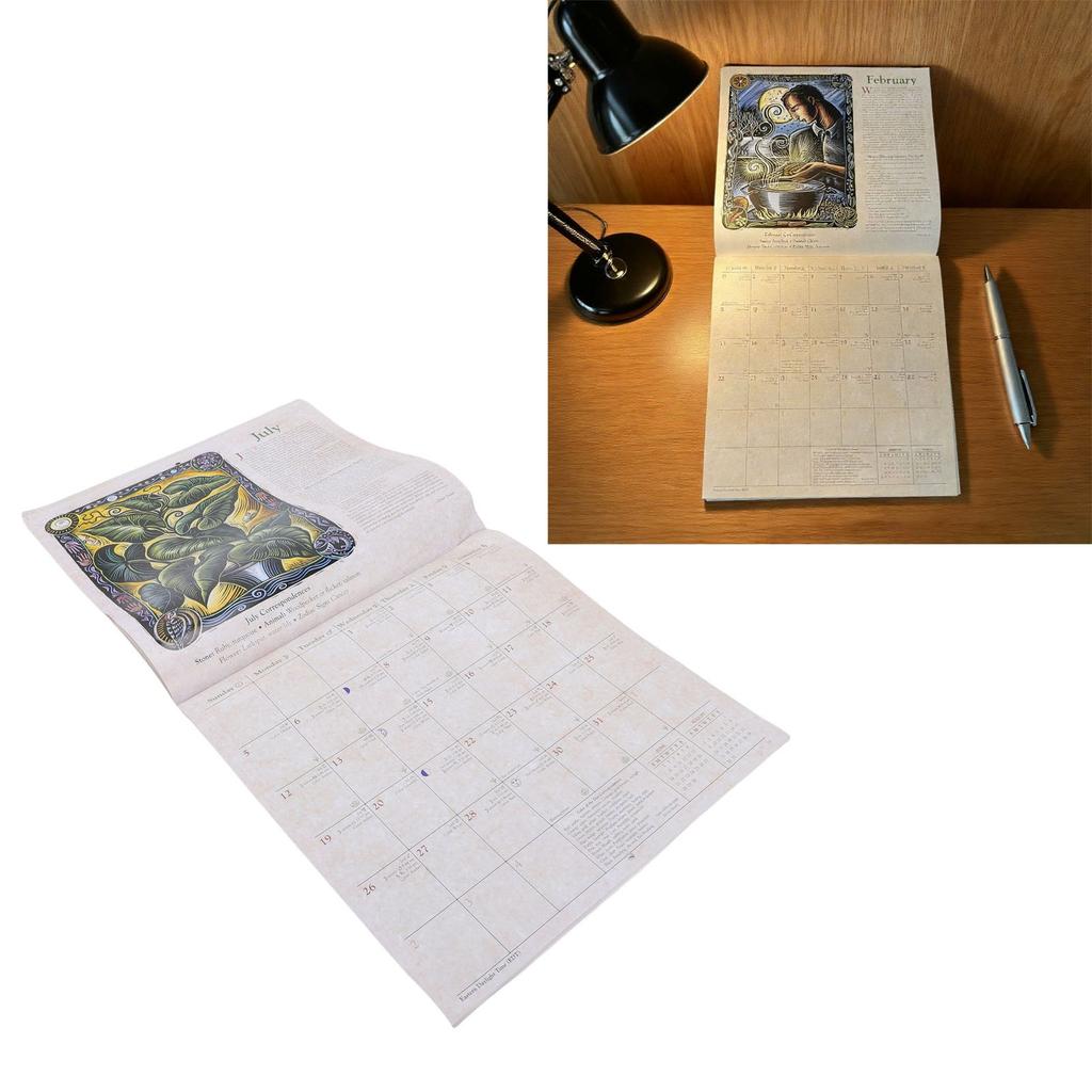 2026 Witches Calendar Coated Paper Astrological Witches Planner Calendar with Spells Rituals Moon Phases