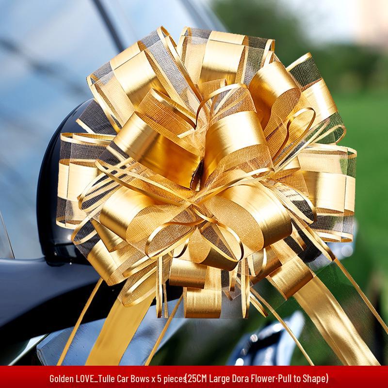 Large Red Wedding Car Pull Bow Decoration with Ribbon