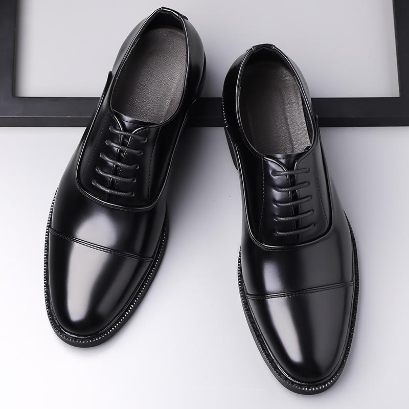 Leather shoes men's business shoes Oxford men's shoes dress three joint men's leather shoes leather shoes British style large size spot
