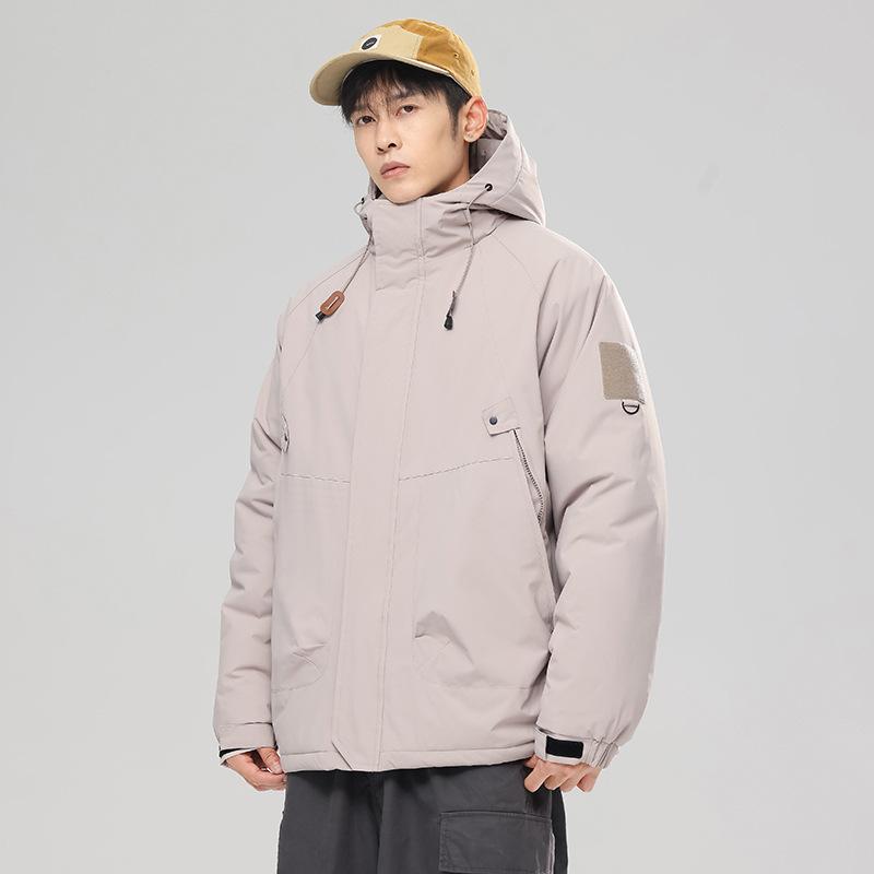Men's Loose Casual Cotton Jacket Long Hip-Length Warm Winter Daily Coat