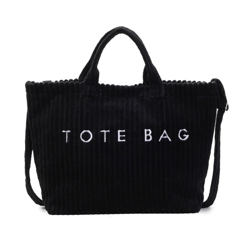 Schultertasche mit großem Fassungsvermögen, Damen-Schultertasche, Beliebte und vielseitige gestreifte Samt-Damentasche, Tragetasche mit Buchstaben