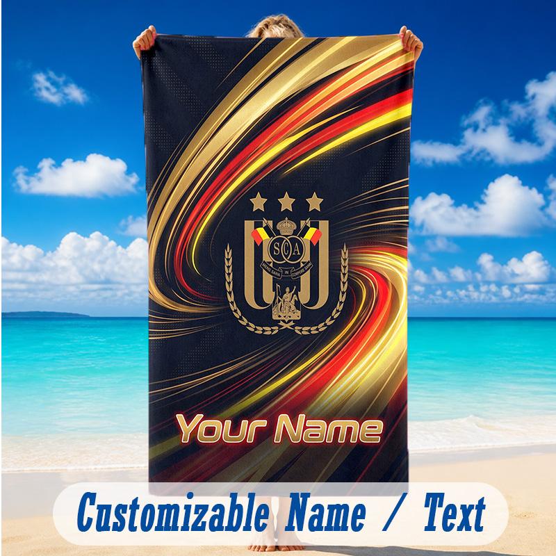 Beach Towel Custom Name Text, Quick Dry Large Towel For Beach HomeAnderlecht FC