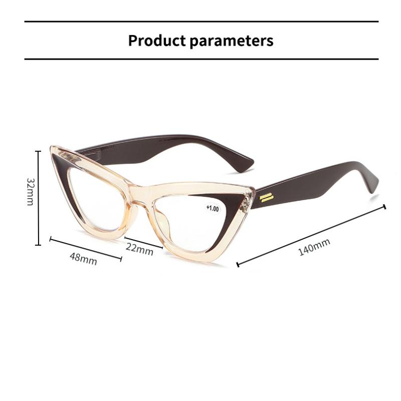 Trekant Katteøye Fotokromiske Presbyopibriller Dame INS Stil Mote Skift Grå Lesebriller med Pluss Dioptrier