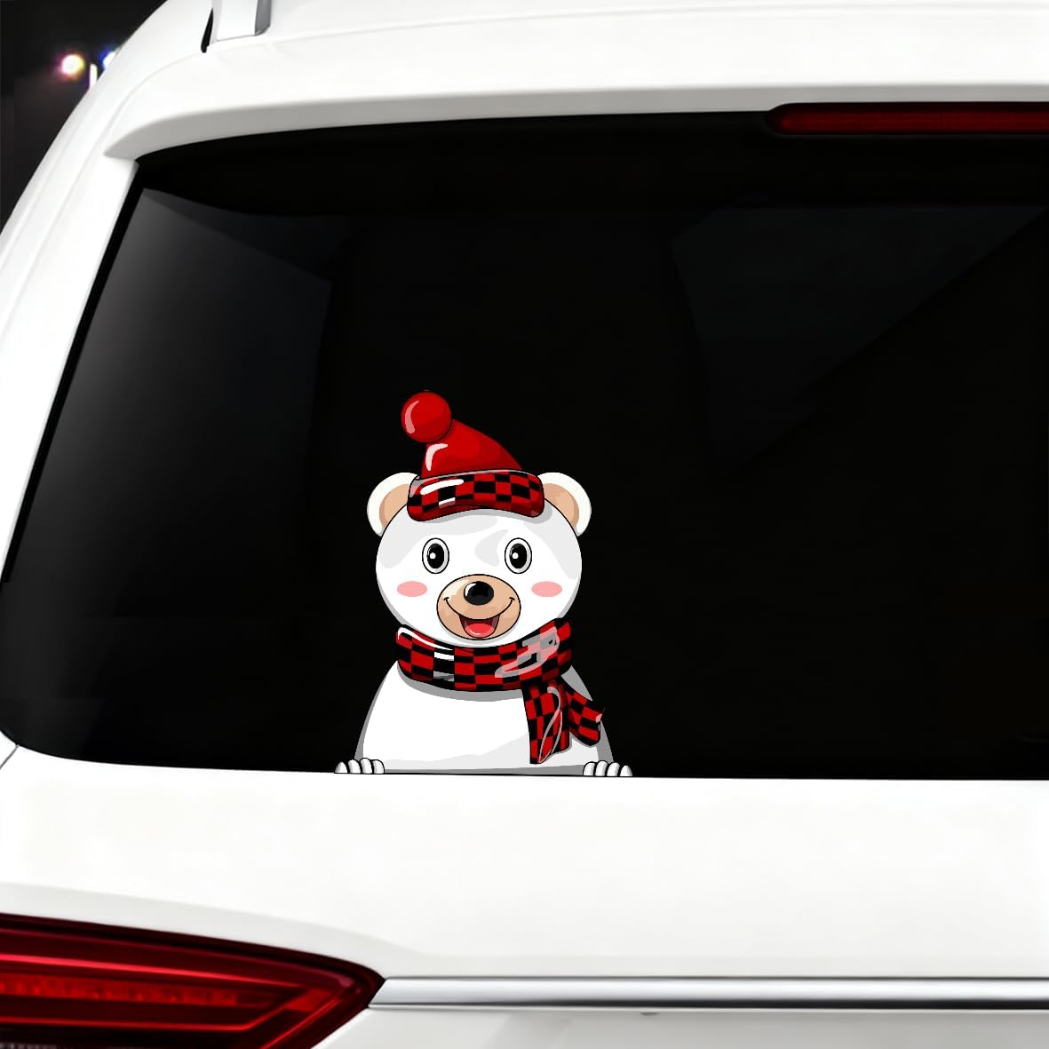 

Christmas Decor Elf Peeking Sticker, Car Window Decals Vinyl Waterproof Stickers for Cars Truck SUV Laptop Bumper Car Stickers and Decals (Elf) Bear