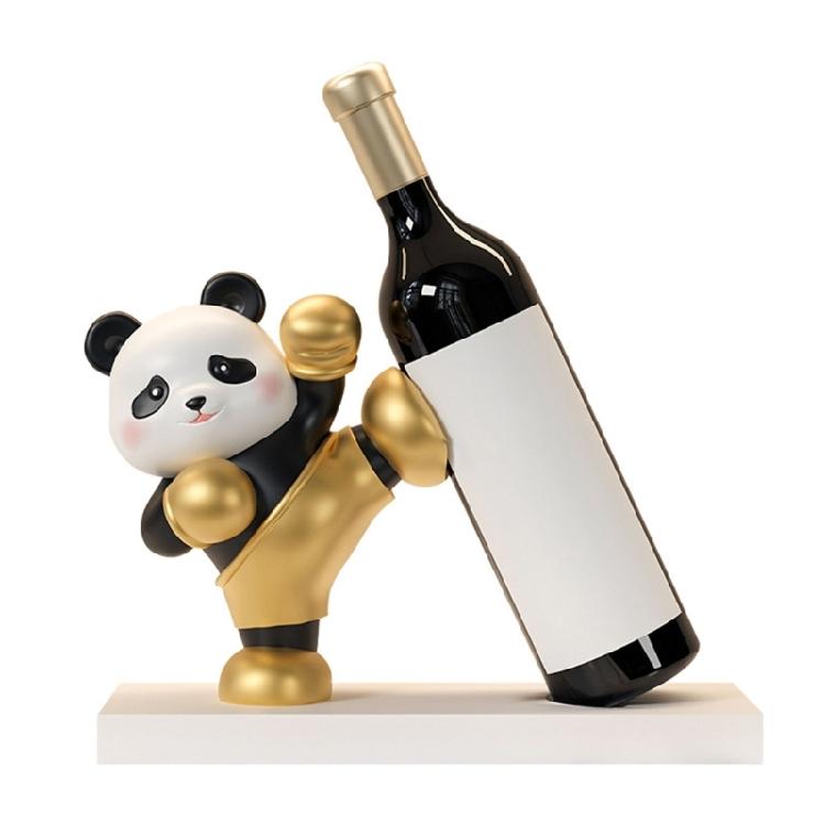 Stojak na wino Panda Uroczy Zwierzęcy Stojak na Wino Poprawia Estetykę Domu Jako Funkcjonalne Dekoracje Blatowy Stojak na Wino