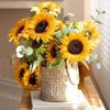 Silk Artificial Sunflowers Fake Floral Arrangement New Flowers Bouquet  Outdoor