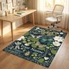 Butterflies Birds Night Theme Soft Crystal Velvet Rug Custom Name & Text Print Non Slip Floor Rug for Bedroom Living Room