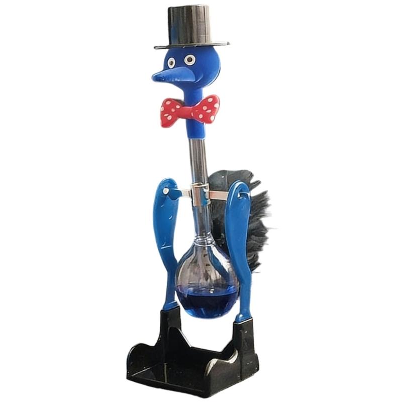 Ornement d'oiseau à mouvement perpétuel, canard en verre liquide permanent sans arrêt, jouet pour décoration de bureau à domicile