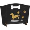Wooden Dog Stopper, Dog Barrier with Support Feet, for Stair, Patio, Very Easy Setup, Black, 75 x 51 cm
