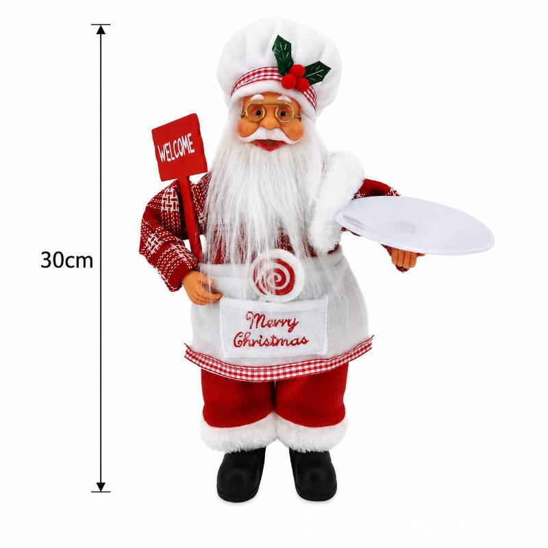 New Santa Claus Standing Figurine Christmas Decoration Window Display Ornament Home Decor Items And Gifts