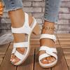 Fashion Cross Band High Heels Sandals for Women Summer Plus Size Thick Heeled Casual Sandles Woman Lightweight Non Slip Platform Sandals
