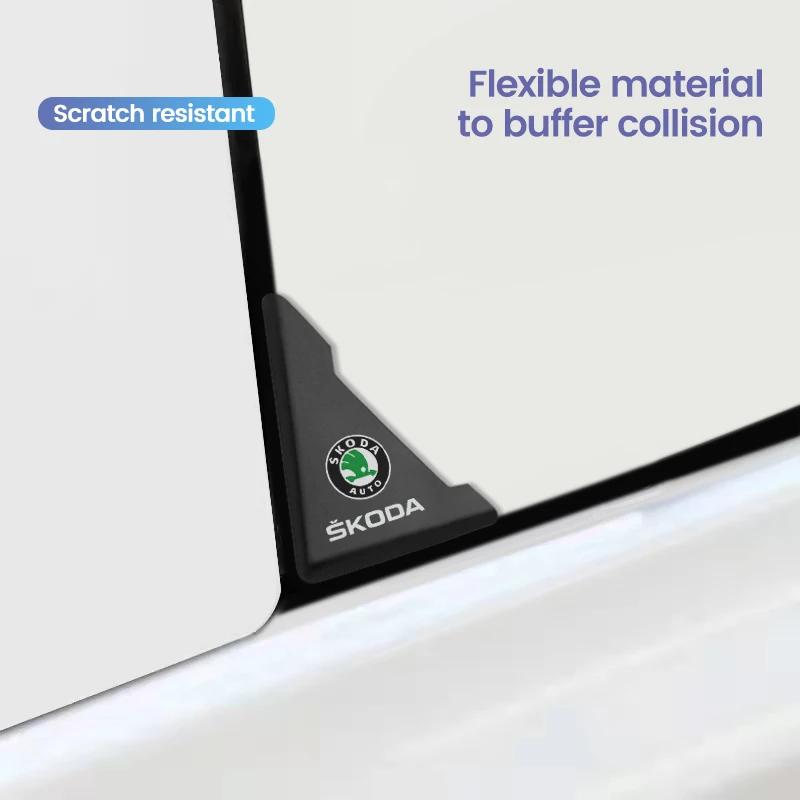 YAQ1 Silicone Car Door Corner Cover Auto Anti-collision Protection Sticker For Skoda Octavia Fabia Rapid Superb Kodiaq Accessories