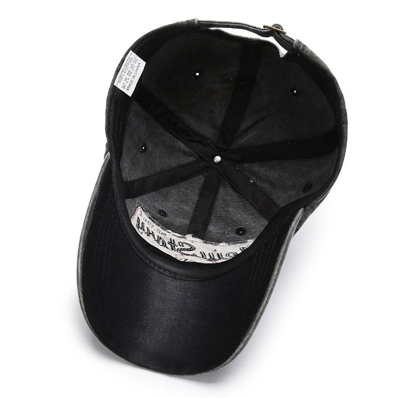 Hat Men's Washed Cloth Baseball Cap Korean Patch Embroidery Cap Outdoor Sun Hat Spring and Autumn Casual Hat Tide