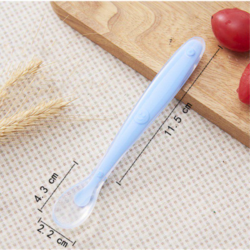 1Pc Baby Feeding Spoon with Storage Box Non-Slip Baby Trainning Spoon Food Grade Silicone Cute Baby Feeding Tableware Utensils