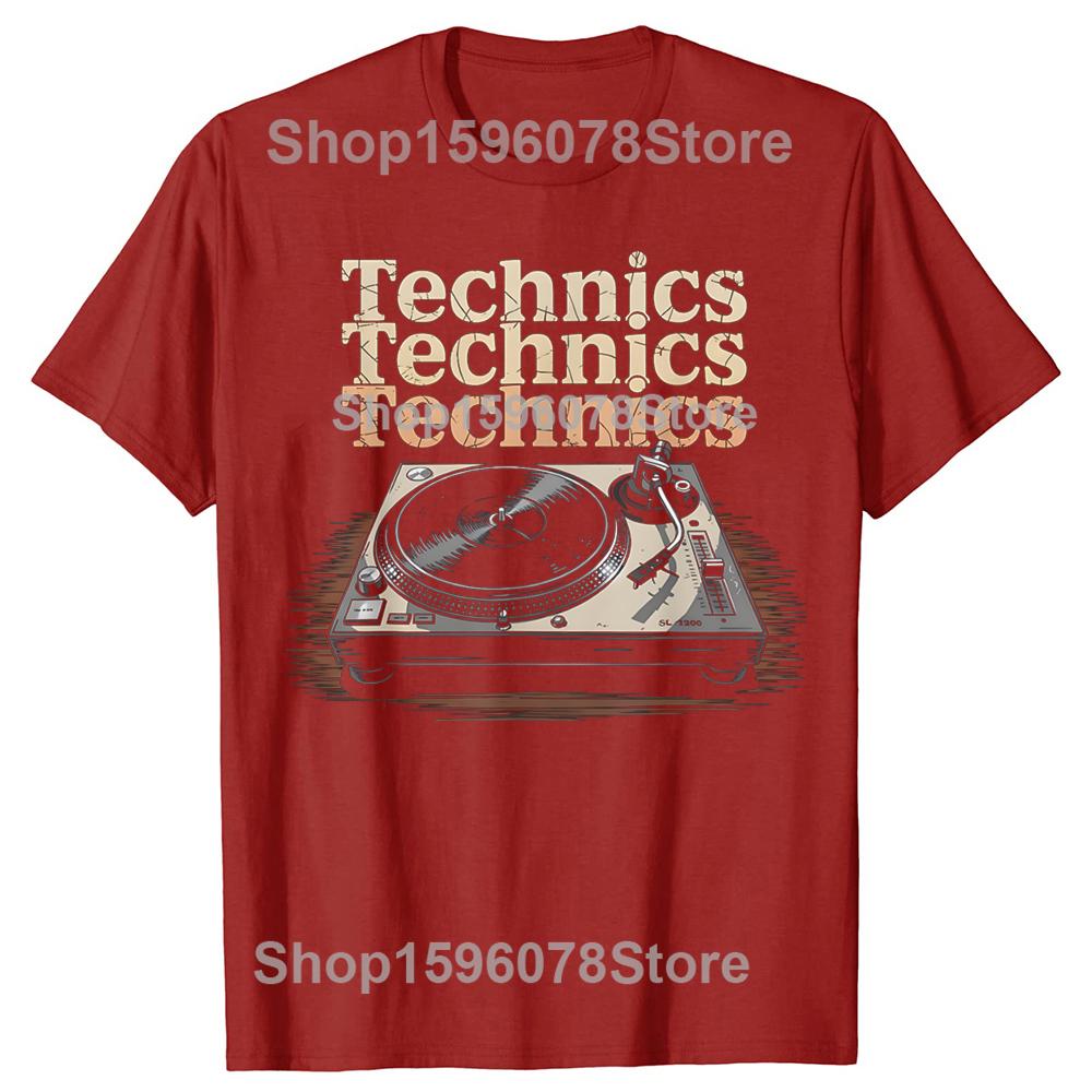 Vintage Turntable Old School DJ Music Tshirts Men Womens Fashion Casual Tshirt 100 Cotton Loose Oversized T Shirt Summer
