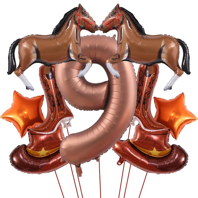 9pcs Western Party Balloons Horse Boots Balloons Wild West Cowboy Rodeo Themed Birthday Party Bachelor Party Farm Decorations