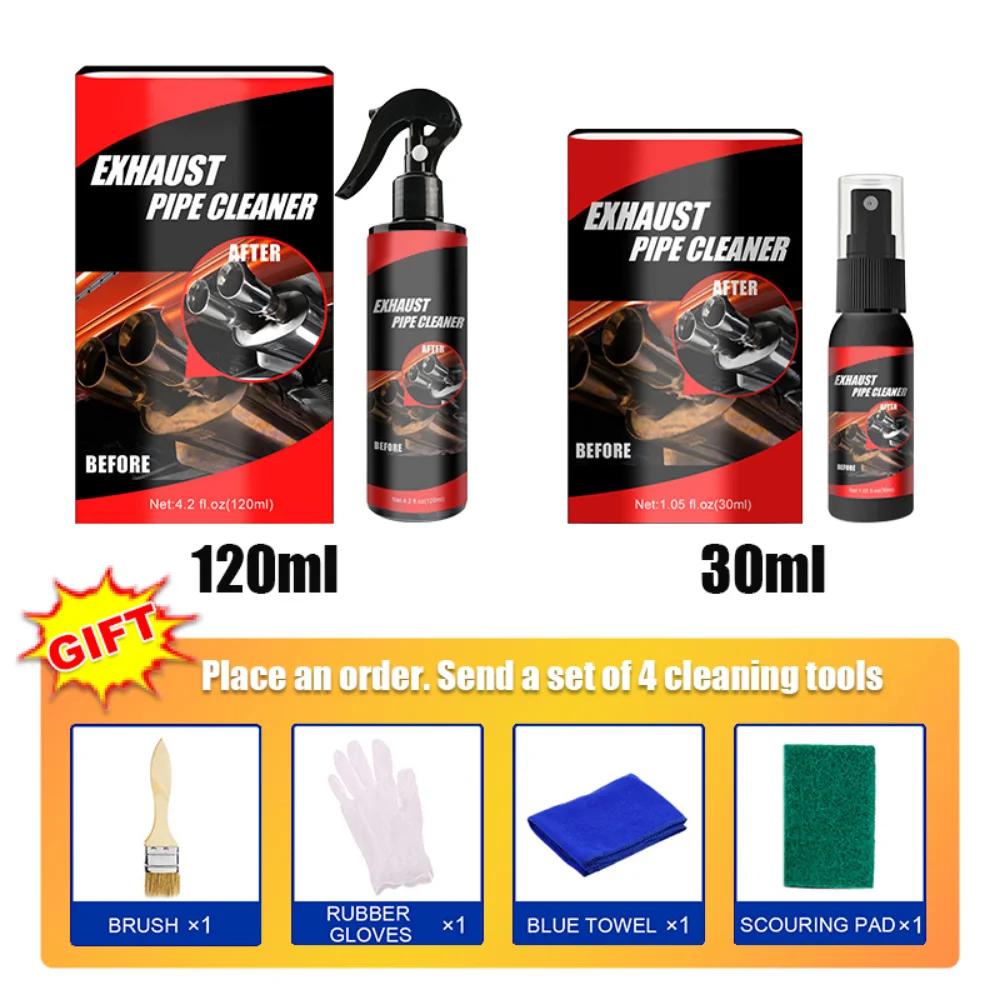 Kit Pulitore Tubo di Scarico Auto 30/120ml Multiuso Spray Rimuovi Ruggine Tubi Metallici Manutenzione Auto Moto