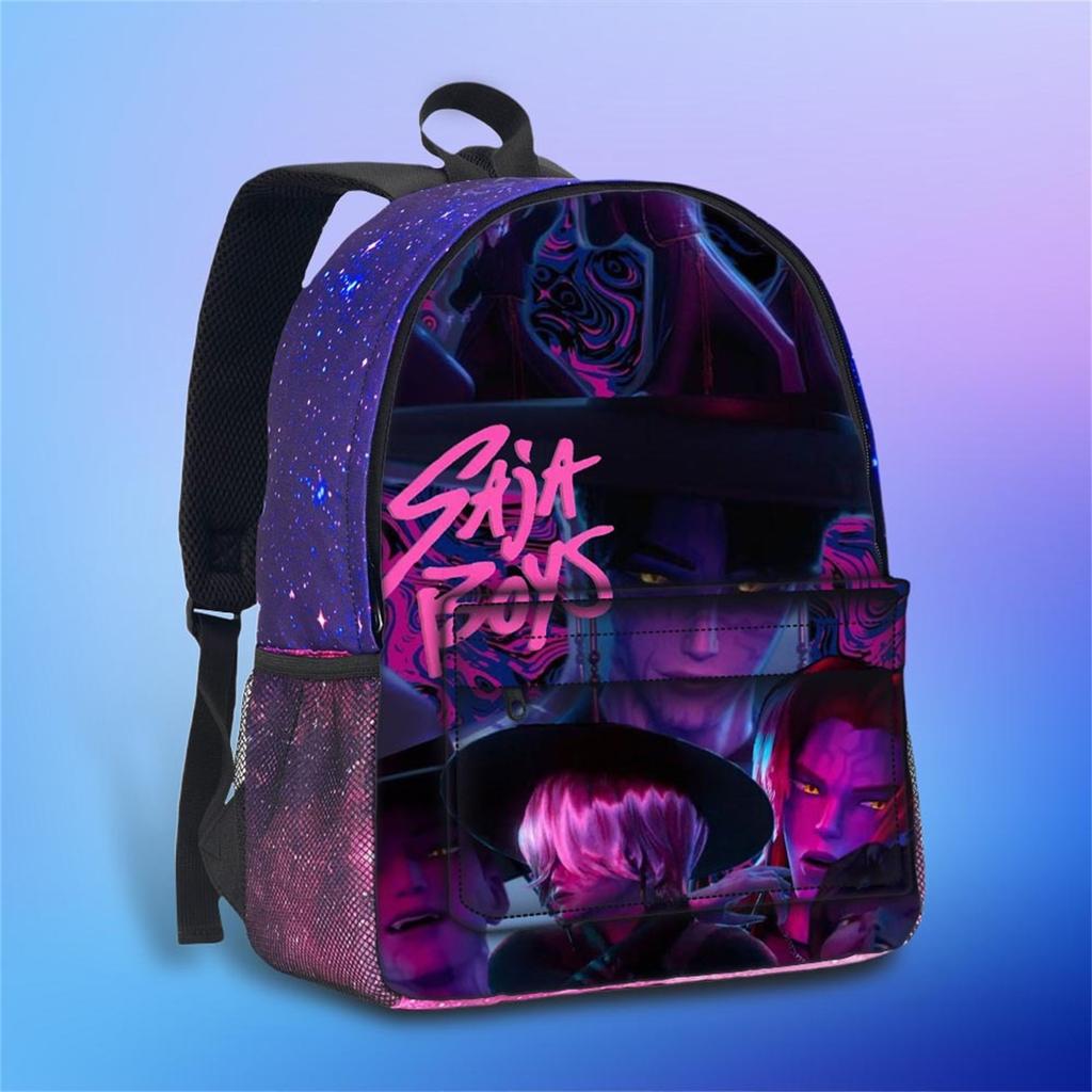 Movie Peripheral Print Backpack, School Bag Student Campus With Plush Ball Backpack