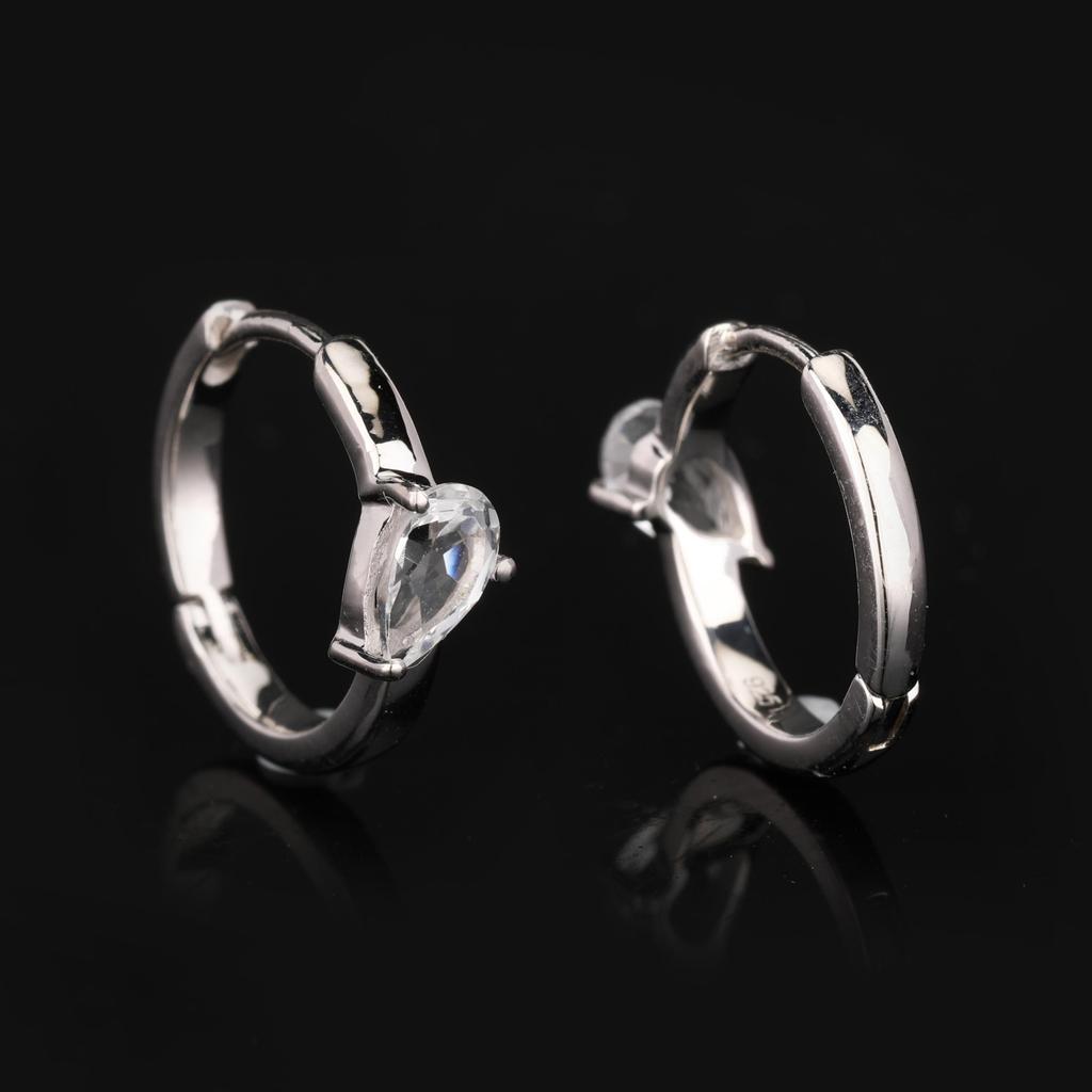 White Topaz Pear Earrings 925 Sterling Silver Rhodium Fine Jewelry Gift for Her