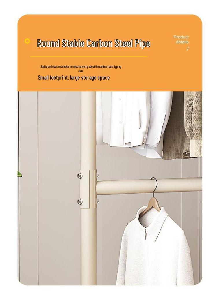 Double Layer Floor Standing Clothes Rack for Bedroom and Balcony