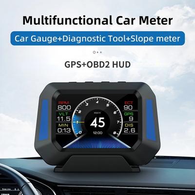 3.5Inch OBDII+GPS Auto HUD Head-up Display Universal 4x4 Inclinometer Car Level Sensor Gradient GPS Real-time Off-road Vehicle Speedometer