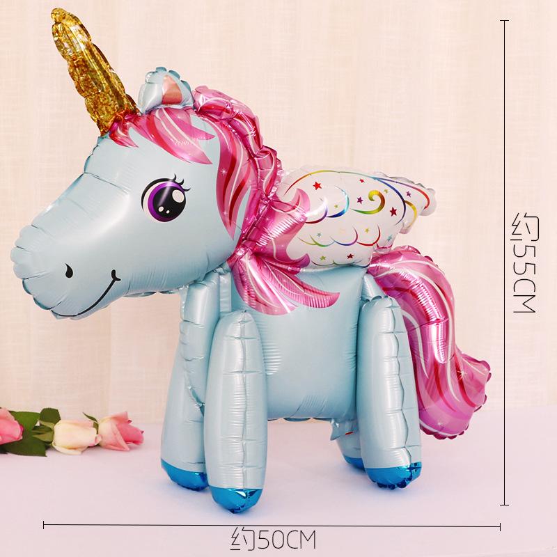 Aluminum Foil Unicorn Balloon Birthday Party Children Birthday Balloon Party Decoration Baby Full Moon Commemoration Baloon