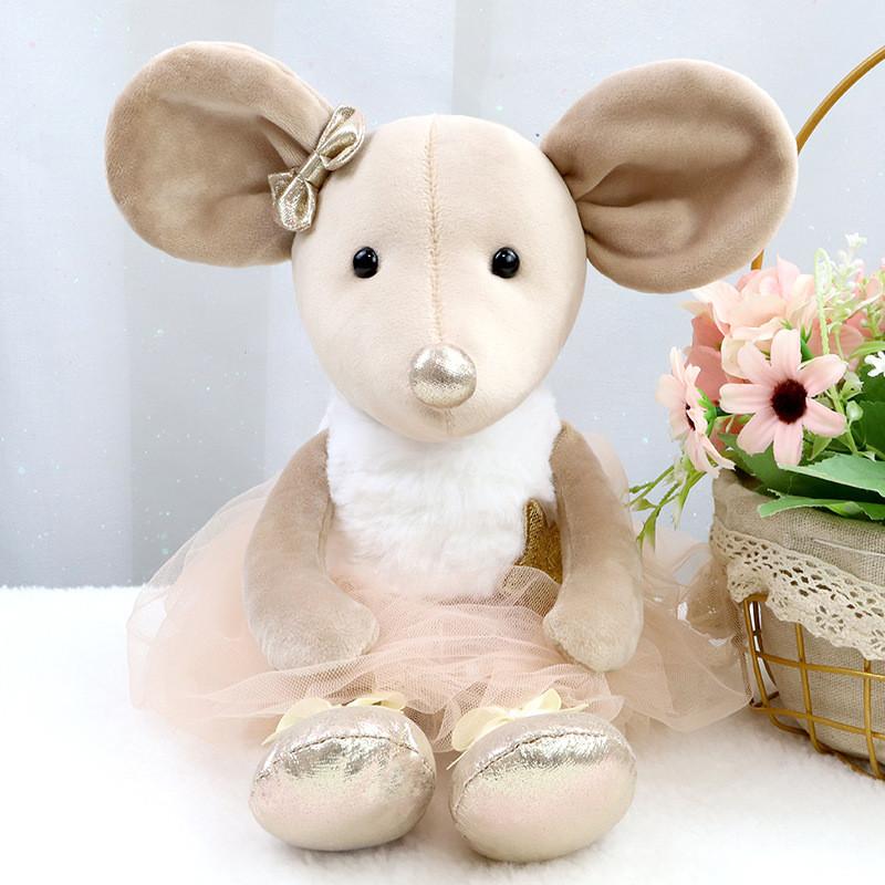 Plush Ballet Mouse Toy With Pp Cotton Filling For Girls And Kids Gift