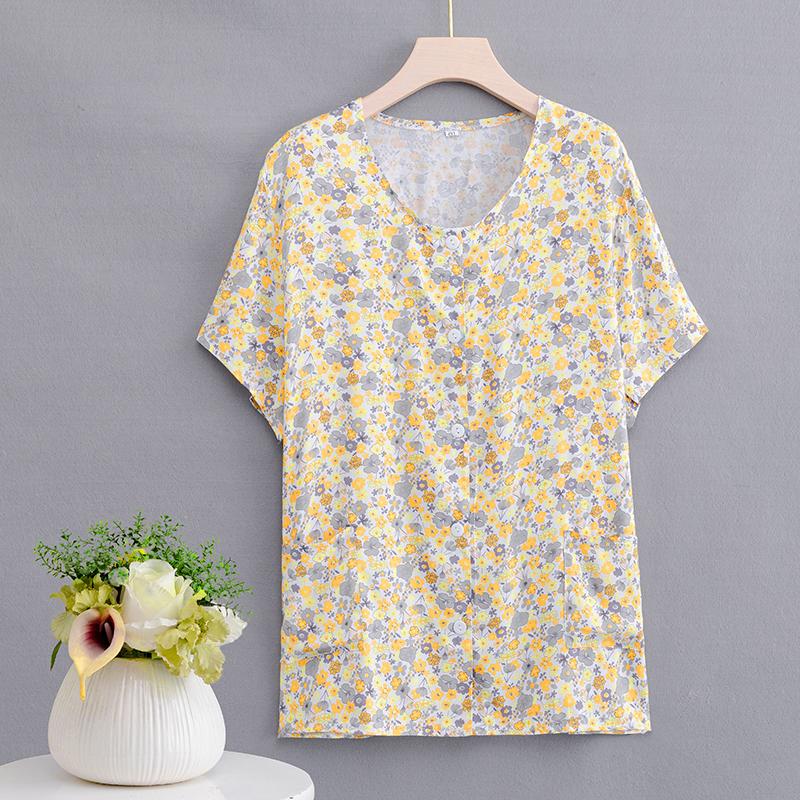 Summer Top Women Cardigan Thin Short Sleeve Plus Size Women's Blouse Summer Loose Vintage Clothes