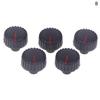 5Pcs Plastic Long Handle Knob Stripes Black Cap 20×18MM Potentiometer Encoder Switch Knob Plum Flower Shaft Inner Hole 6MM