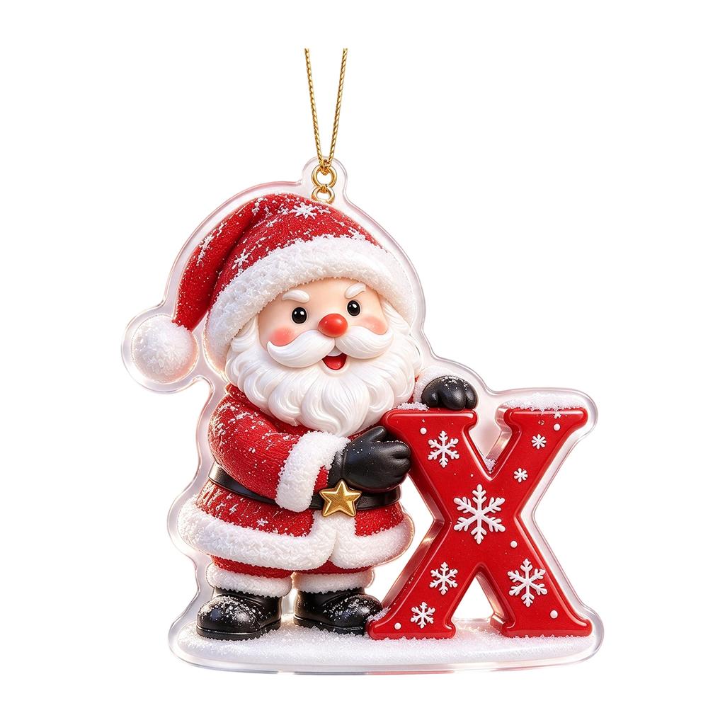 2D Acrylic Hanging Ornament with Theme Design for Christmas Tree Decor, Holiday Party Decoration and Gift