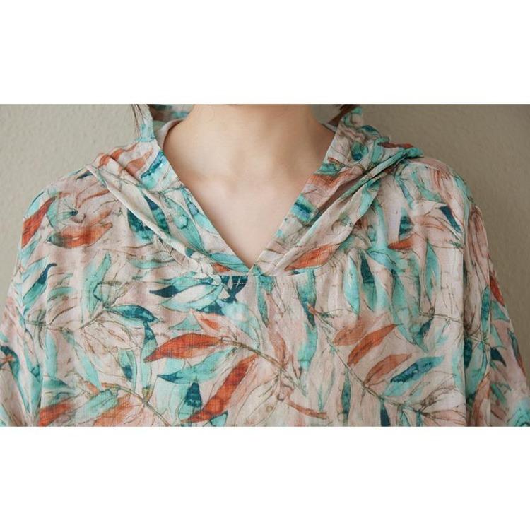 Yaz Vintage Çiçekli Maksi Elbise Büyük Beden Kadın Günlük Bol Kapüşonlular Uzun Pileli Basic Elbise