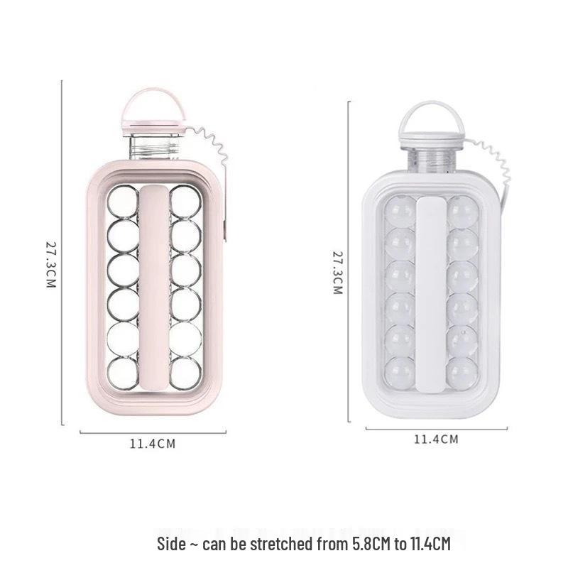 Ice Hockey Kettle: Dual Ice Cube Mold & Storage Box - Silicone Spherical Tray for Home Use