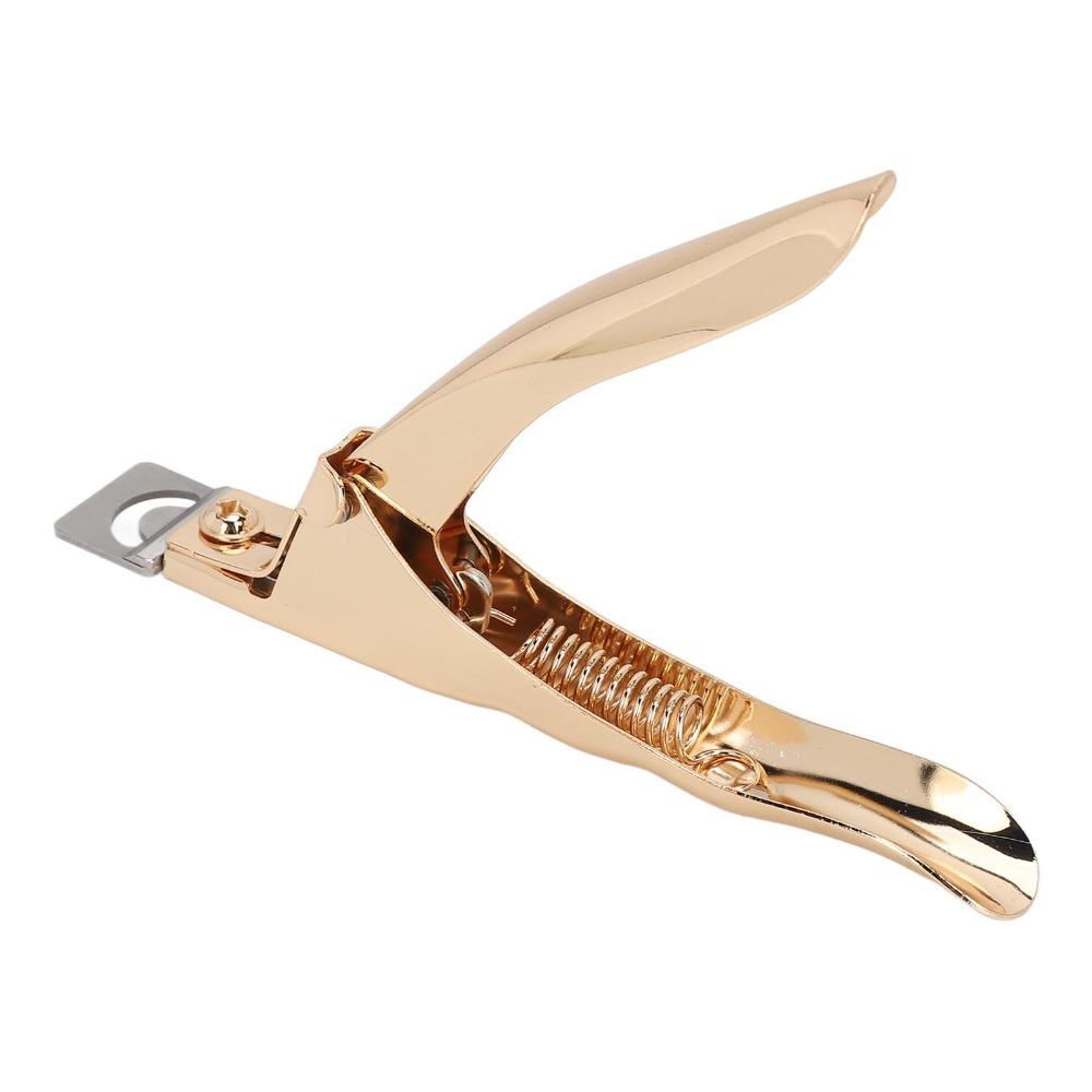 Stainless Steel Fake Nail Trimmer Gold Color Acrylic Nail Clipper U Shape Nail Cutter DIY Nail Art