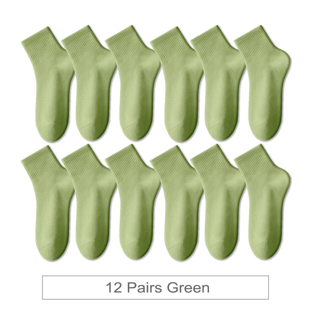 12 Paar Neue Damen Baumwollsocken Herren Socken Kurz Knöchel Bunt Herbst Frühling Weich Atmungsaktiv Bunte Mädchensocke