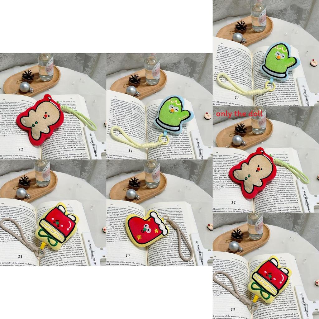 Weihnachts Plüsch Keks Charakter Handgemachter Schlüsselanhänger mit PP Baumwolle für Feiertagsgeschenk Dekoration