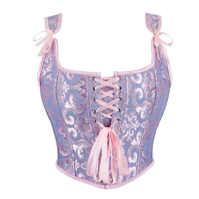 Canottiera da donna vintage rinascimentale in velluto, corsetto, scollo quadrato, allacciatura frontale incrociata, giacche, cappotti, gilet senza maniche