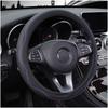 Breathable Fiber Leather Embossed Car Steering Wheel Cover For Universal Diameter 38cm For Auto Interior Accessories