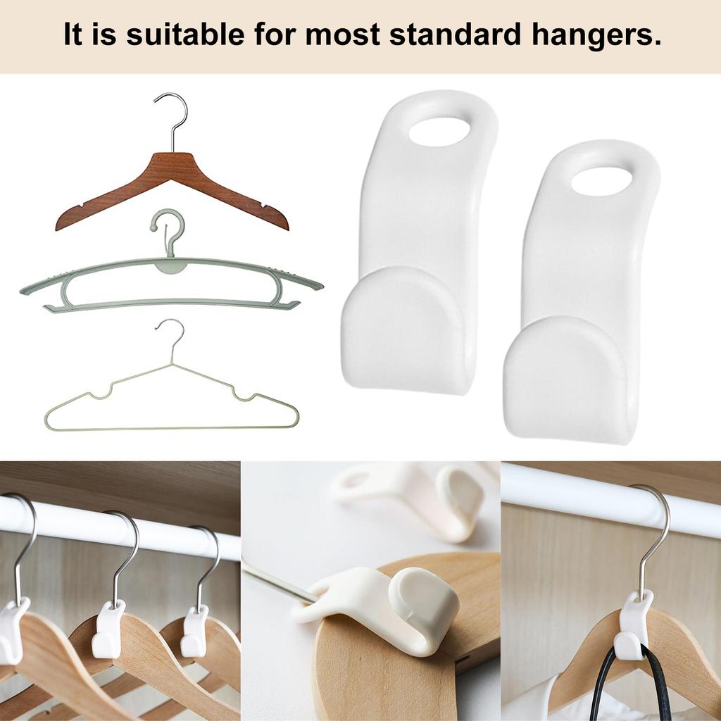 10/50 PCS Clothes Hanger Connector Hooks Plastic Cascading Hanger Extender Hooks for Heavy Duty Clothes Closet