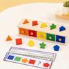 Wooden Color Shape Sorter Bright Contrasting Colors Box Geometric Blocks Matching