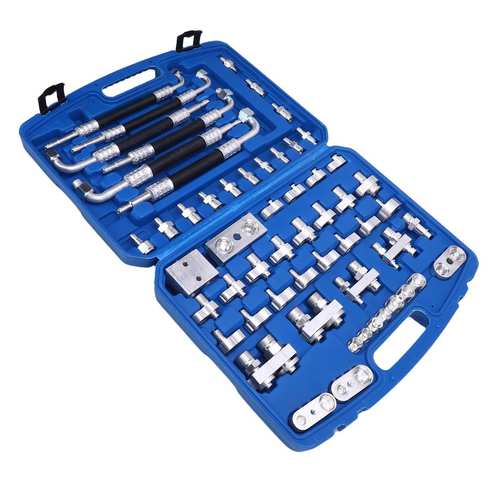 56pcs Automotive Air Conditioning Leak Test Kit Brass Air Conditioner Leak Detection Tool Repair Kit for Car Truck Auto