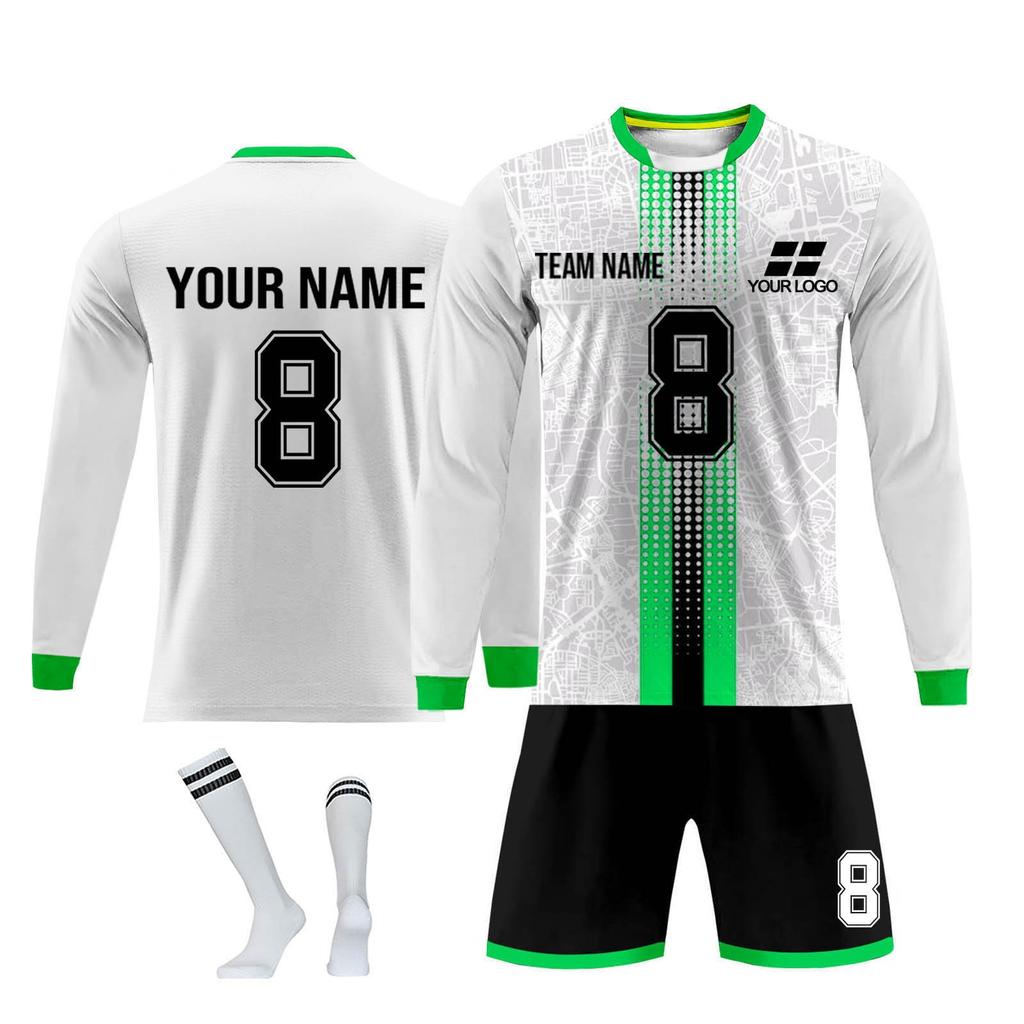 Personalisierte Shirts Kit Herren Mädchen mit Namen Nummer benutzerdefinierte Fußballtrikots für Jungen Trainingsanzug