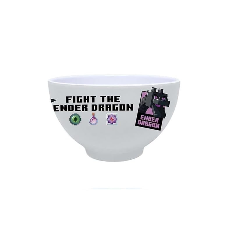 K Company Minecraft Melamine Bowl, Ender Dragon & Warden, MCT-MB2-EW, H6.6 x W11.3 x D11.3cm