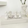 2 Pcs Mini Cupid Figurine Small Resin Cherubs Playing Musical Instrument