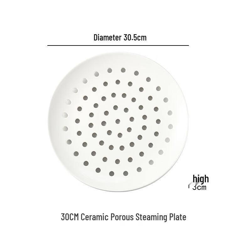 Round Ceramic Multi-Hole Steaming Plate