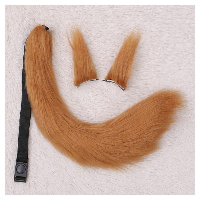 Un accessoire de cosplay de fille renard fait main, une barrette d'oreille de bête, une queue de bête, un ensemble queue paire d'oreilles de renard