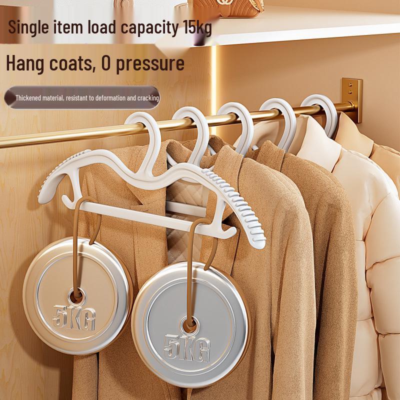 Short-Neck Clothes Hanger: Space-Saving, Anti-Slip, Traceless, Lazy Corner Design for Large Garments.