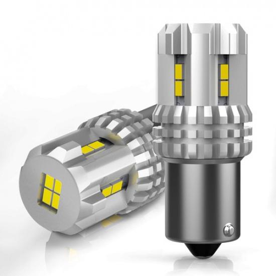 2X AUXITO 1156 7506 Reverse BA15S LED Light 3020SMD 6000K 2800LM White DRL EOOK