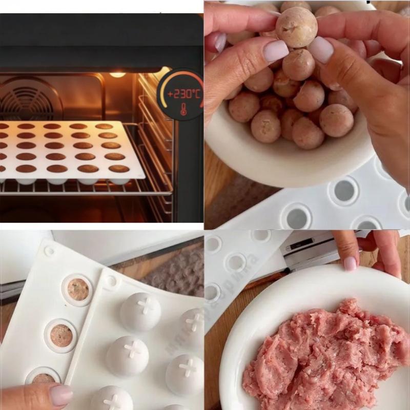 35 Grid Silicone Meatball Maker Food Grade Non-Stick Rice Ball Fish Ball Shaker Mold for Camping Picnic Home Cooking Use